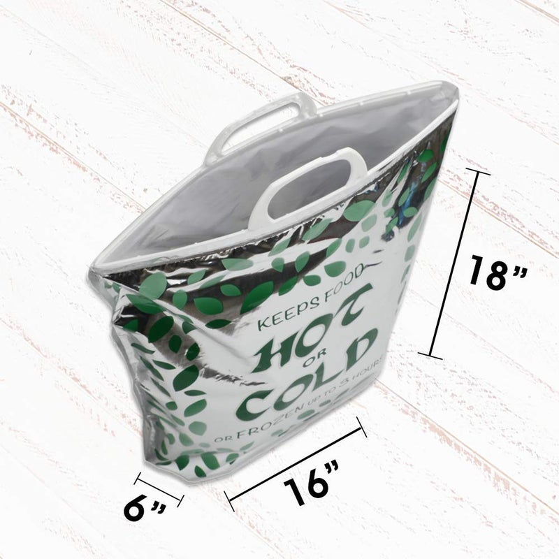 Ader Products 3 Hot Cold Food Bags, Large Size 16x18x6 inches, Reusable Insulated Thermal Cooler for Fruit/Meat/Vegetables, Ice-cold Beers & Beverages | Keeps Frozen Up to 3 Hours - Image 2